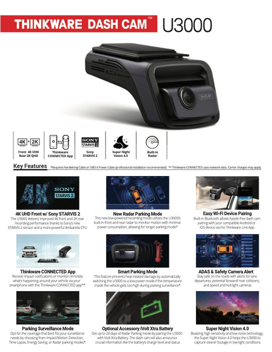 Thinkware Dash Cam U3000