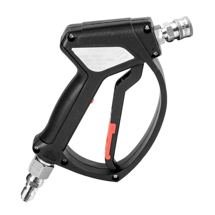 MTM Hydro's SGS28 Pressure Washing Spray Gun with Integrated Stainless Steel Live Swivel and Stainless QC fittings - Detailer's Domain